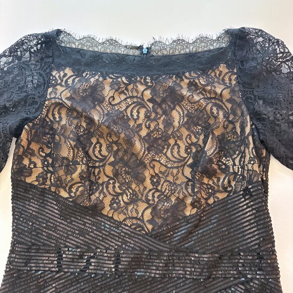 Tadashi Black Aquila Lace Sequin Gown NWT sz 16 - Picture 7 of 11